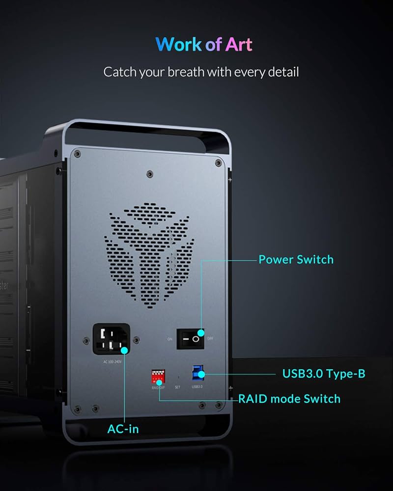 Yottamaster 5ベイ 外付けドライブケース - RAID機能 Yottamaster-外付けハードドライブ用の外部ハードディスクケース